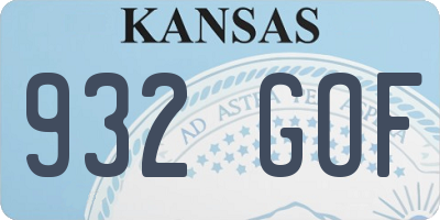 KS license plate 932GOF