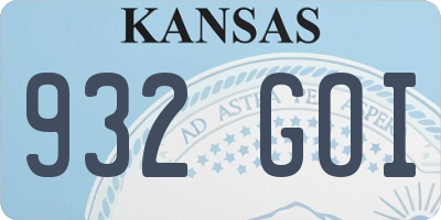 KS license plate 932GOI