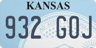 KS license plate 932GOJ