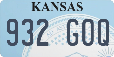 KS license plate 932GOQ
