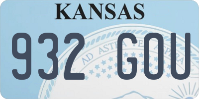 KS license plate 932GOU