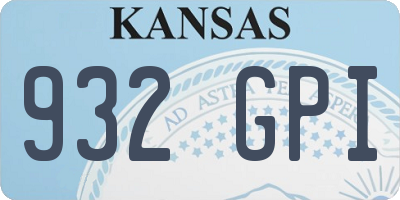 KS license plate 932GPI
