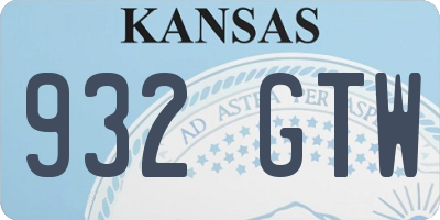 KS license plate 932GTW