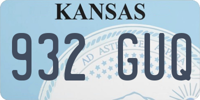 KS license plate 932GUQ