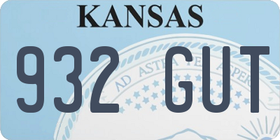 KS license plate 932GUT