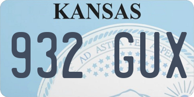 KS license plate 932GUX