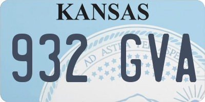 KS license plate 932GVA