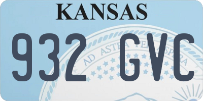 KS license plate 932GVC