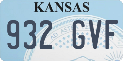 KS license plate 932GVF