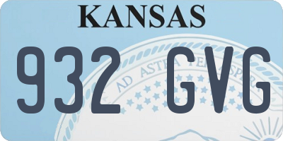 KS license plate 932GVG