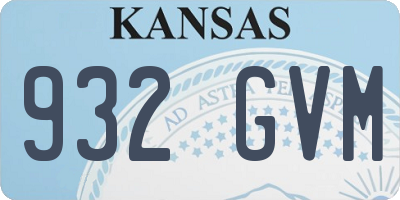KS license plate 932GVM