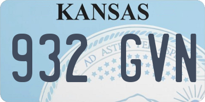 KS license plate 932GVN