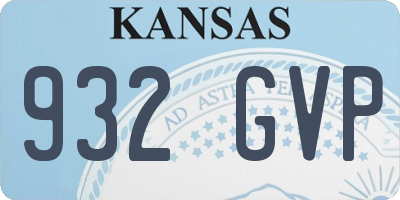 KS license plate 932GVP