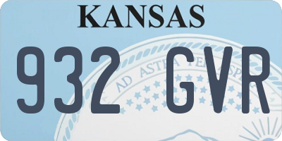 KS license plate 932GVR