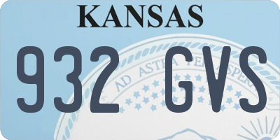 KS license plate 932GVS