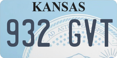KS license plate 932GVT