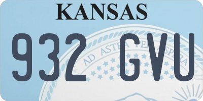 KS license plate 932GVU