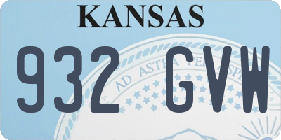 KS license plate 932GVW