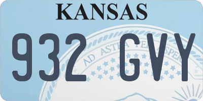 KS license plate 932GVY