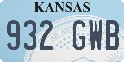 KS license plate 932GWB