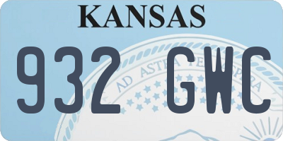 KS license plate 932GWC