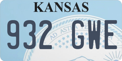KS license plate 932GWE