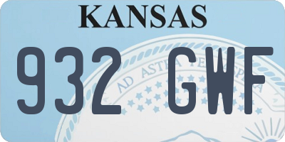 KS license plate 932GWF