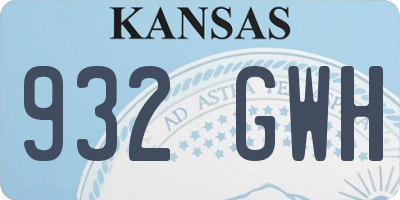 KS license plate 932GWH