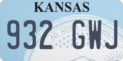 KS license plate 932GWJ