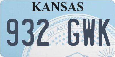 KS license plate 932GWK