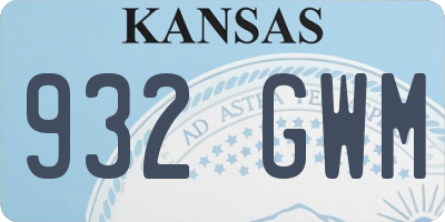 KS license plate 932GWM