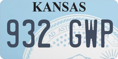 KS license plate 932GWP