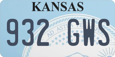 KS license plate 932GWS