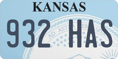 KS license plate 932HAS