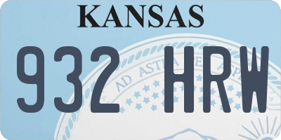 KS license plate 932HRW