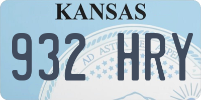 KS license plate 932HRY