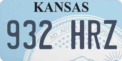 KS license plate 932HRZ