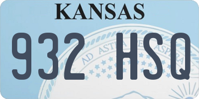 KS license plate 932HSQ