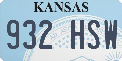 KS license plate 932HSW