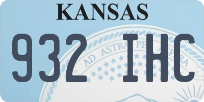 KS license plate 932IHC