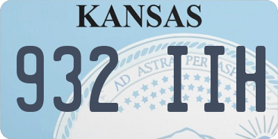 KS license plate 932IIH