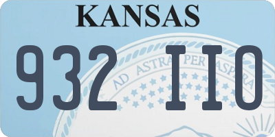 KS license plate 932IIO