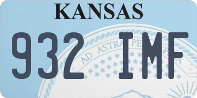 KS license plate 932IMF