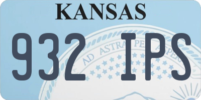 KS license plate 932IPS