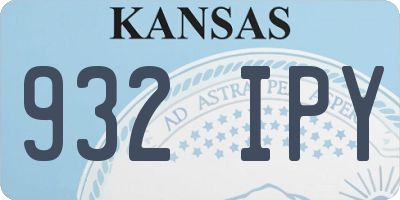 KS license plate 932IPY