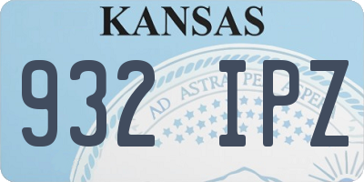 KS license plate 932IPZ
