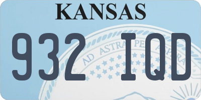 KS license plate 932IQD