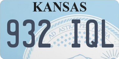 KS license plate 932IQL
