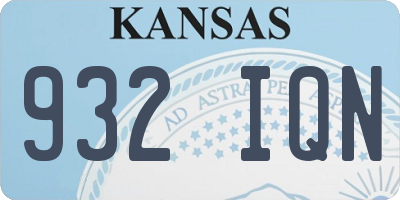 KS license plate 932IQN
