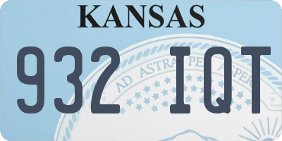 KS license plate 932IQT